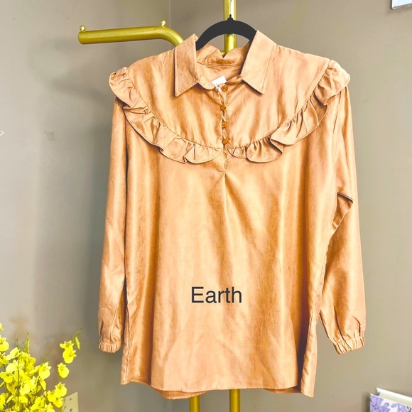 Cream Ruffled Women's Top - Picture 3 of 8